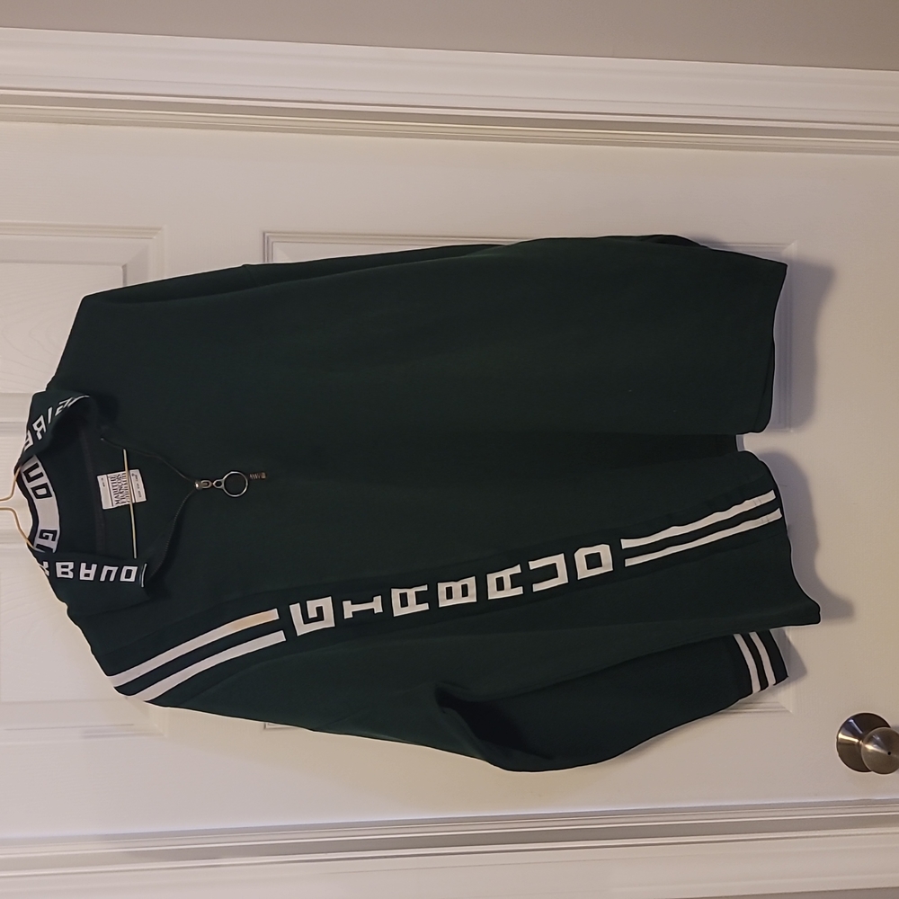 Green Long-Sleeve Quarter-Zip Polo Shirt